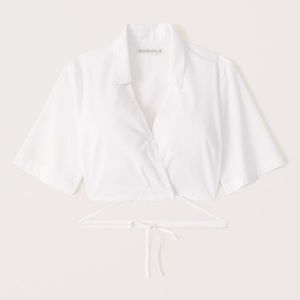 NWT short sleeve poplin wrap top by Abercrombie and Fitch